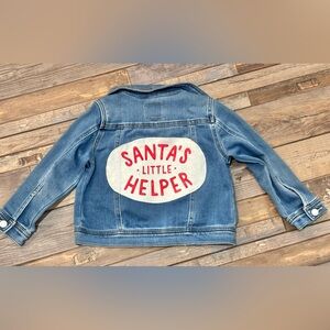“Custom” Santa’s Little Helper Jean Jacket size 3T